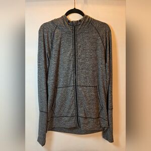 Athleta Heather Gray Lightweight Performance Zip Hoodie Size LT